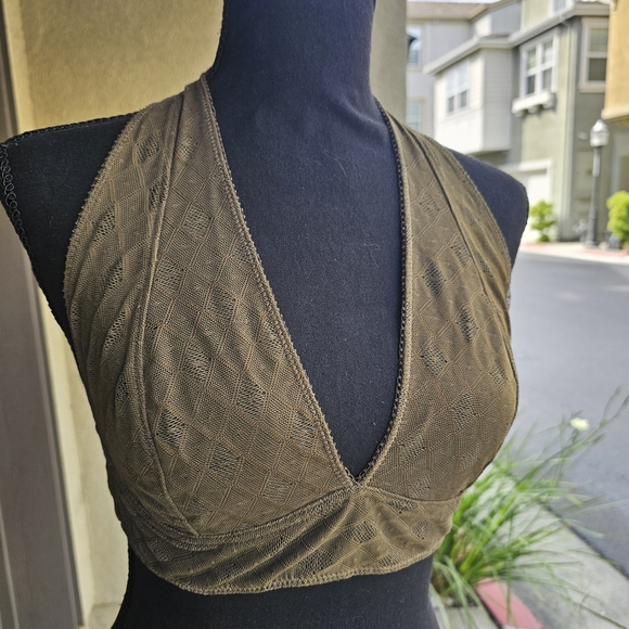 Urban Outfitters Pins & Needles Bralette Olive Green - Picture 1 of 12